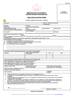 requirements for tourist visa in brunei