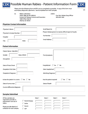 Rabies Case Report  Form