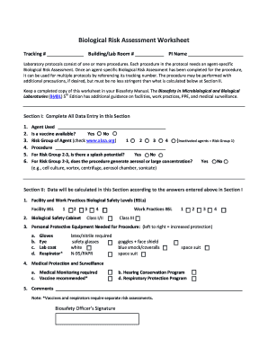 Biological Risk Assessment  Form