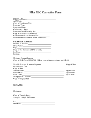 Mic Correction Form