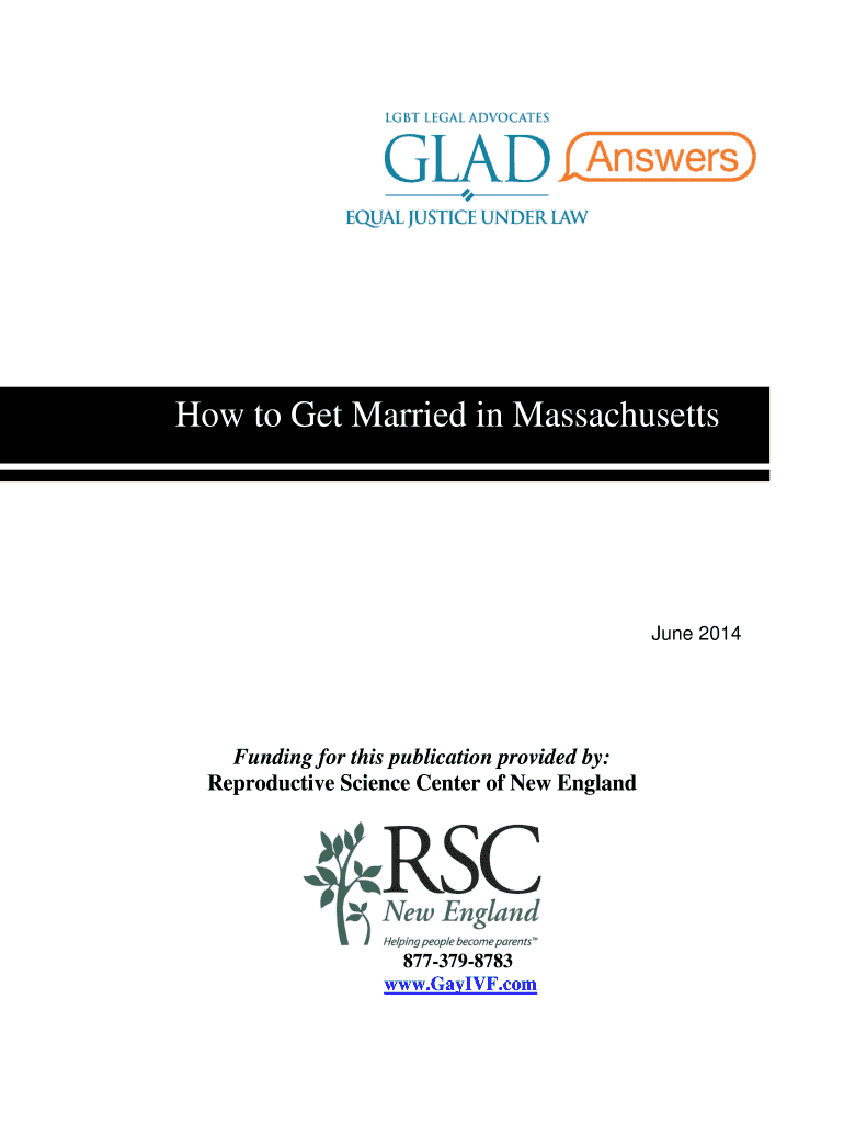 How to Get Married in Massachusetts GLAD Glad  Form
