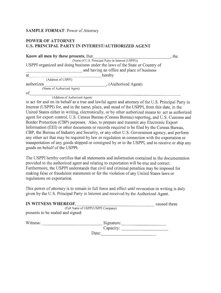 Census Power of Attorney Sample Form