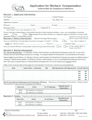 OSCPA Workers&#039; Compensation Insurance Program  Form