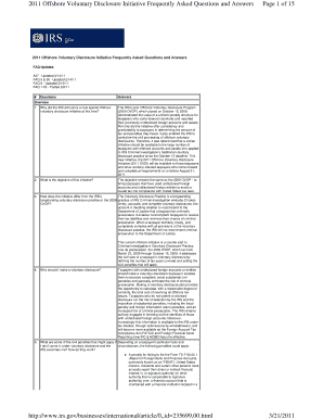 Offshore Voluntary Disclosure Initiative Faq Form