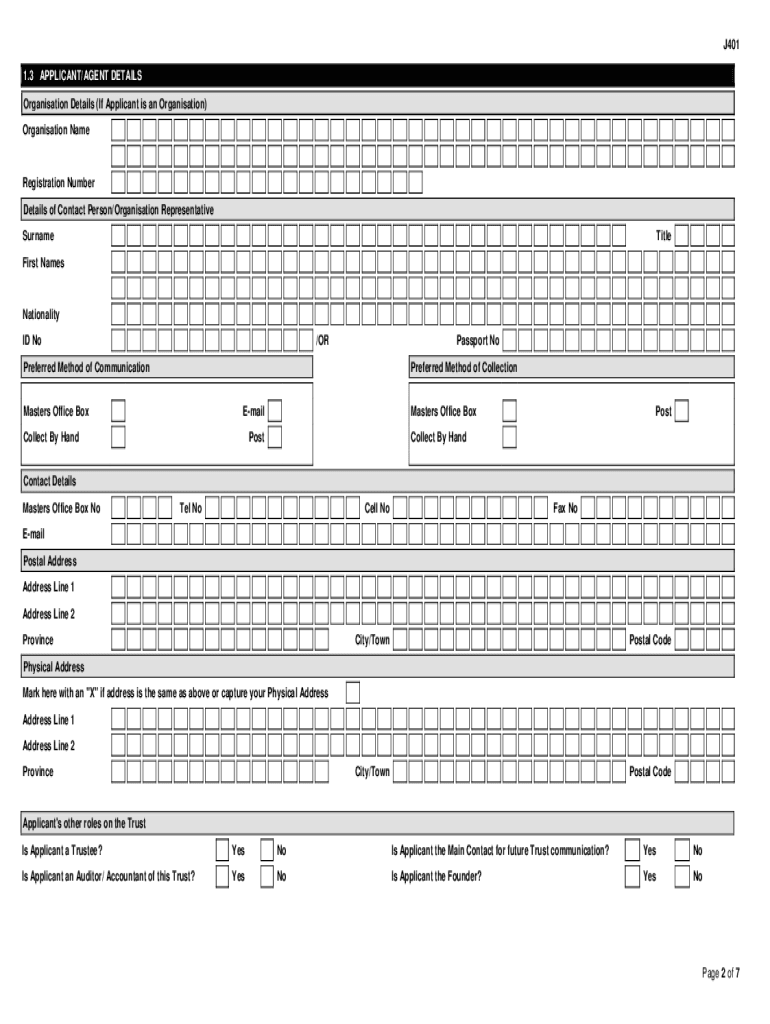 Trust Amendment Form