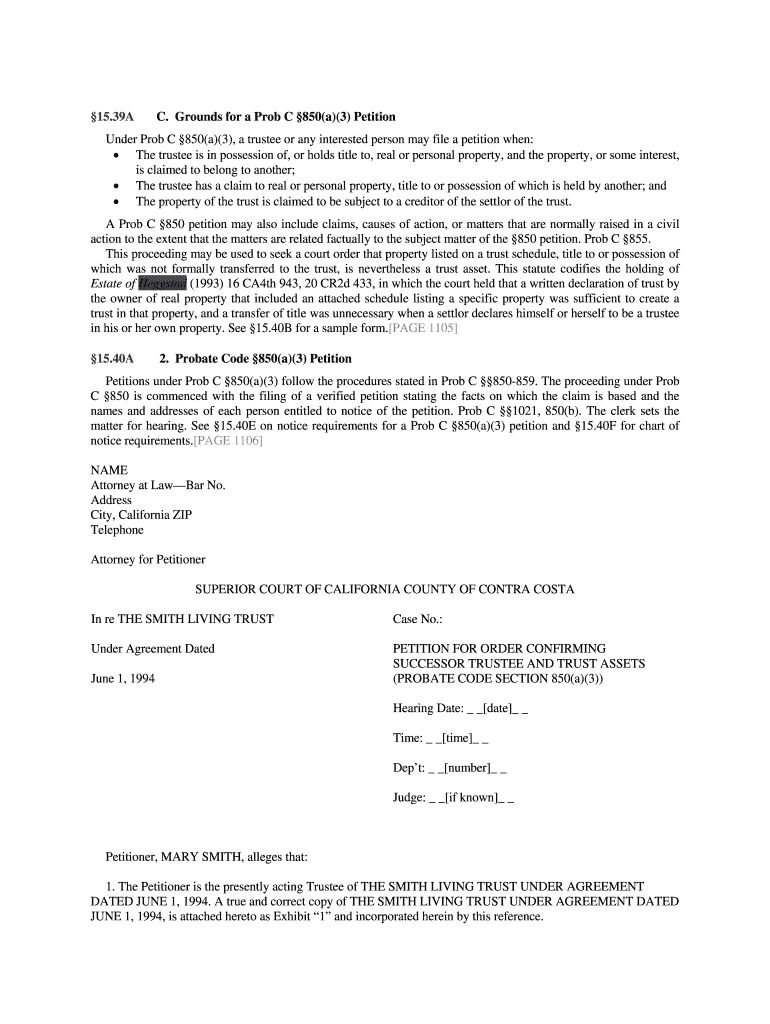 Heggstad Petition Sample  Form