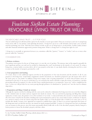 Living Trust or Will Qxd Foulston Siefkin LLP  Form