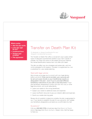 Vanguard Transfer on Death Plan Form