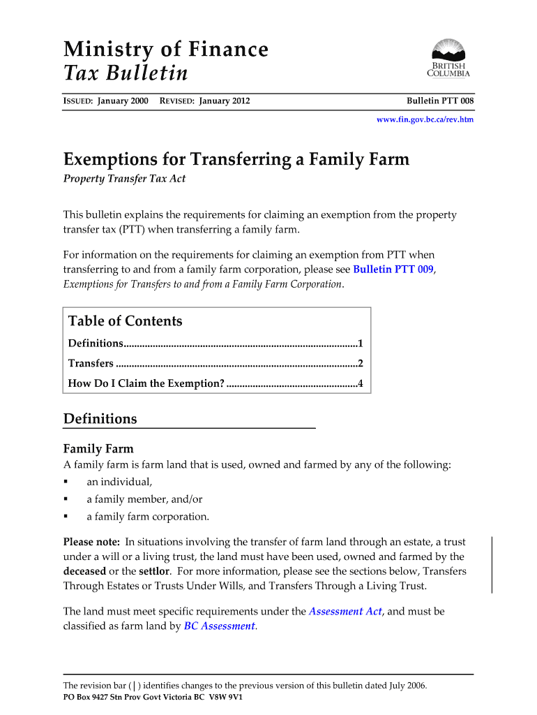 Ptt Fillable Form Bc