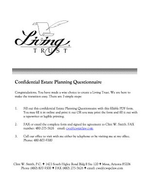 Simple Estate Planning Worksheet Form