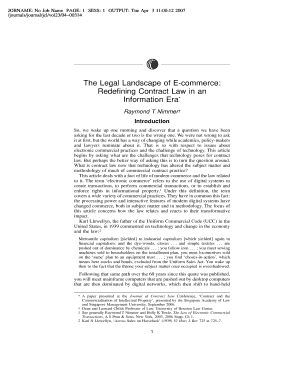The Legal Landscape of E Commerce Redefining Contract Law in an Information Era Nimmer Summary