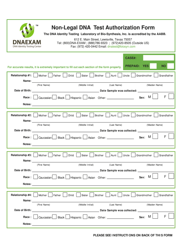 Dna Test Results Template