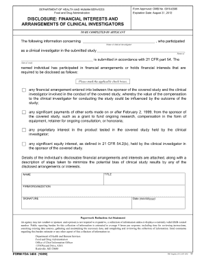  Financial Disclosure Form 2009
