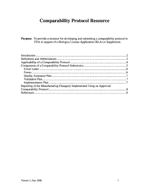 Comparability Protocol Example  Form