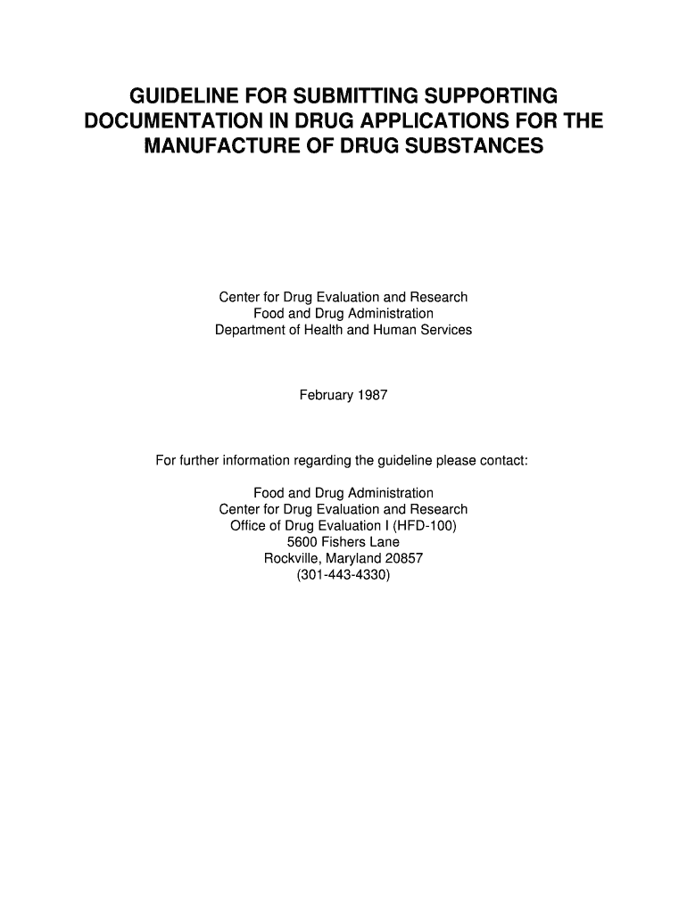 GUIDELINE for SUBMITTING SUPPORTING DOCUMENTATION in  Fda  Form