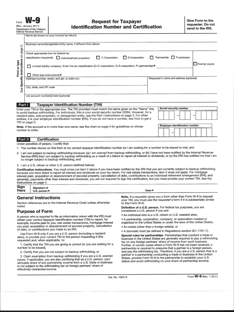 W9 Template Fill Out and Sign Printable PDF Template signNow
