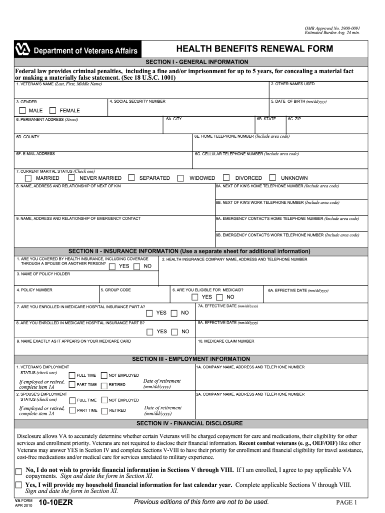  Va Form 2020