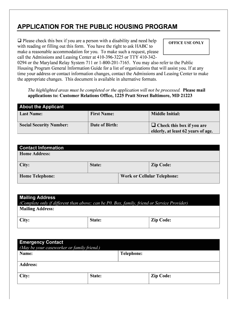 Please Check This Box If You Are a Person with a Disability and Need Help OFFICE USE ONLY with Reading or Filling Out This Form