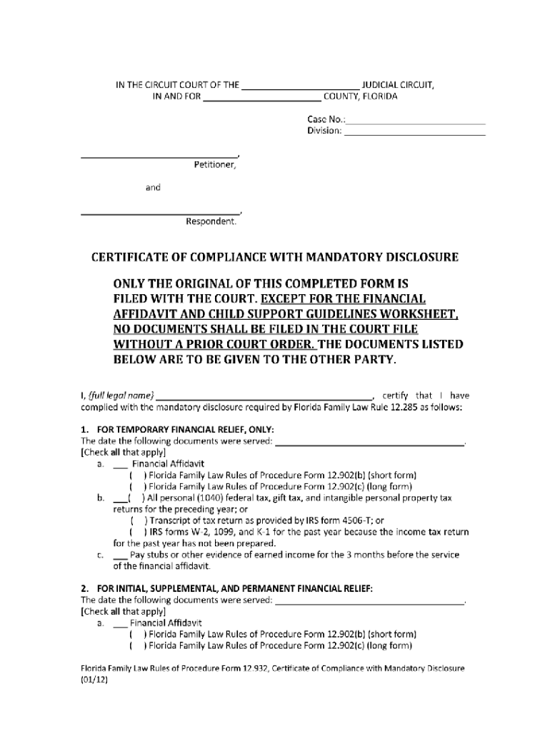  Family Law Form 12 932 2012-2024