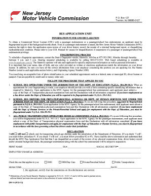 School Bus Declaration Application Form