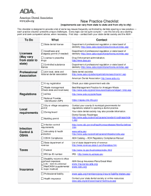 Osha Dental Office Checklist  Form