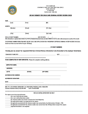 Office Child Care Maryland180 Form