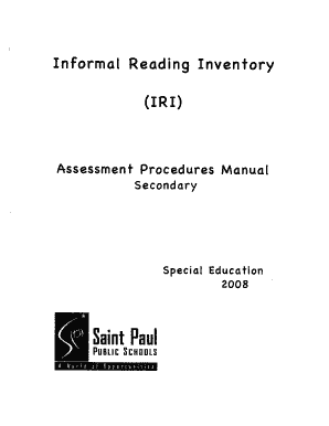 Informal Reading Inventory PDF