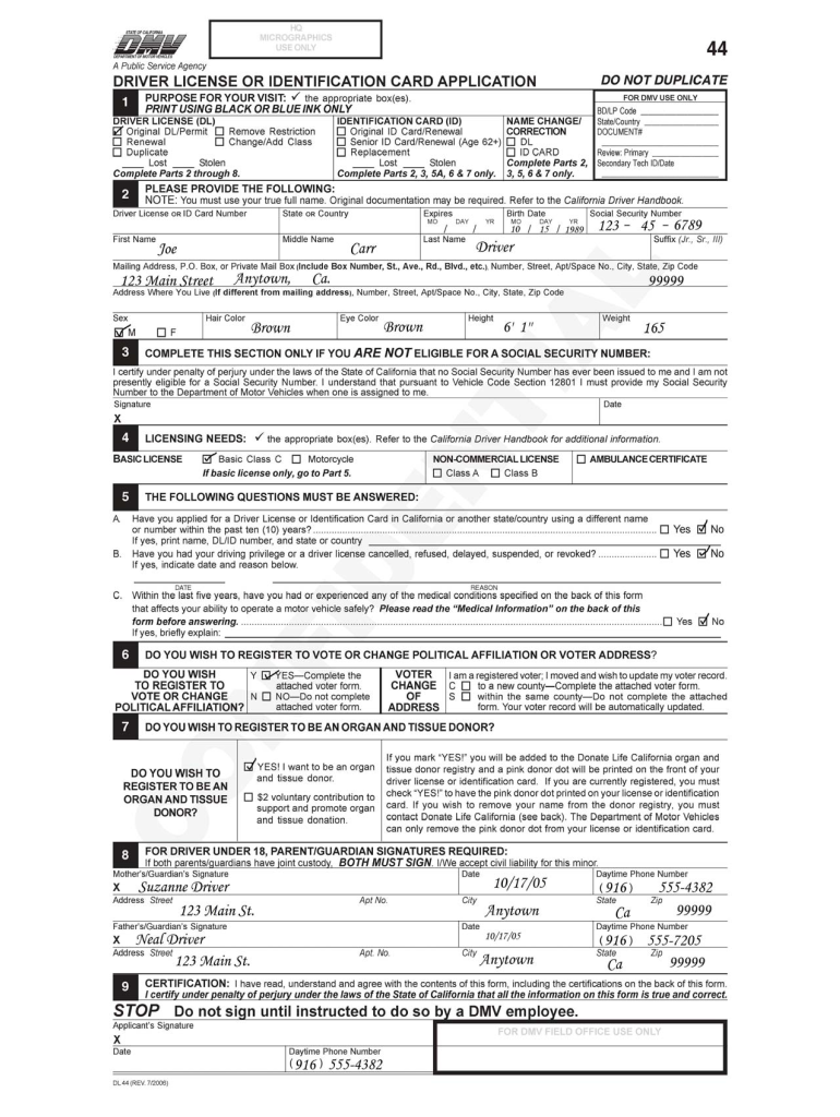  Dl 44 Form 2006