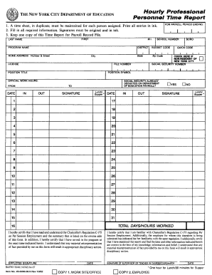 Per Session Form