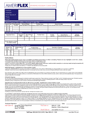 Ameriflex Claim Form