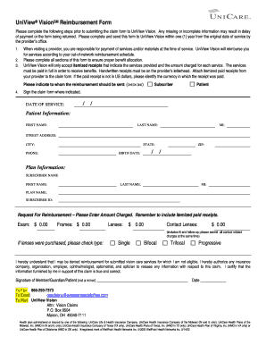 Uniview Vision Claim Form