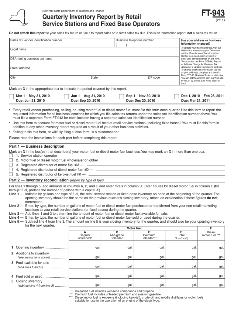  Ft 943  Form 2011