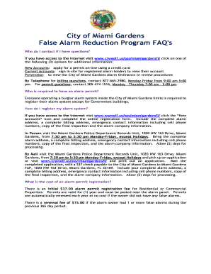 Miami Gardens Permit  Form