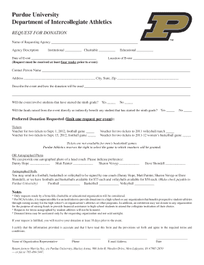 Purdue Donation Request  Form