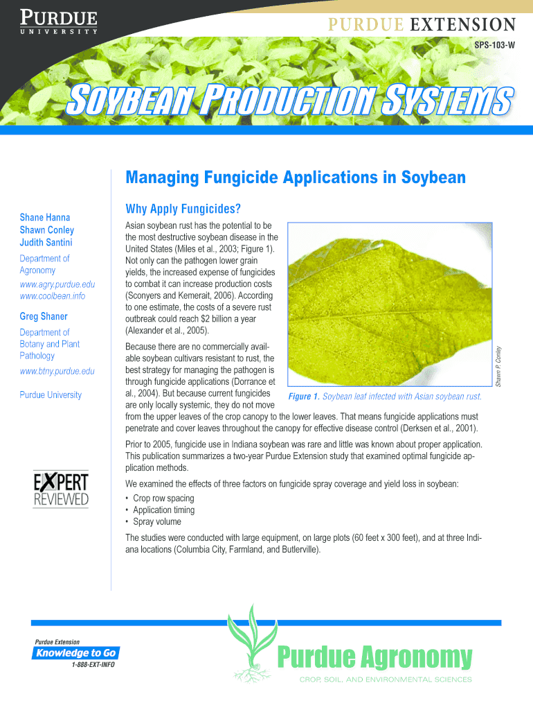 Managing Fungicide Applications in Soybean  Purdue Extension    Ces Purdue  Form