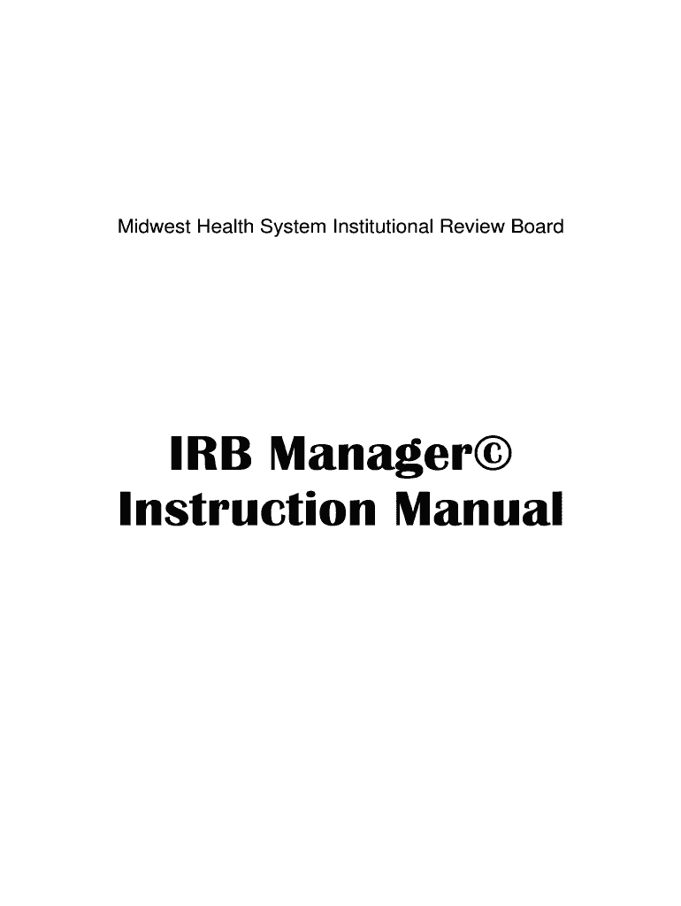 IRB Manager Instruction Manual  HCA Midwest Health System  Form