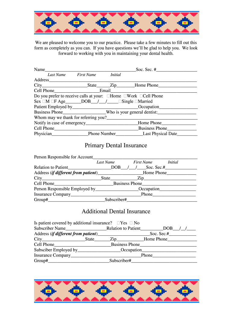 New Patient Form PDF  HDE Periodontal