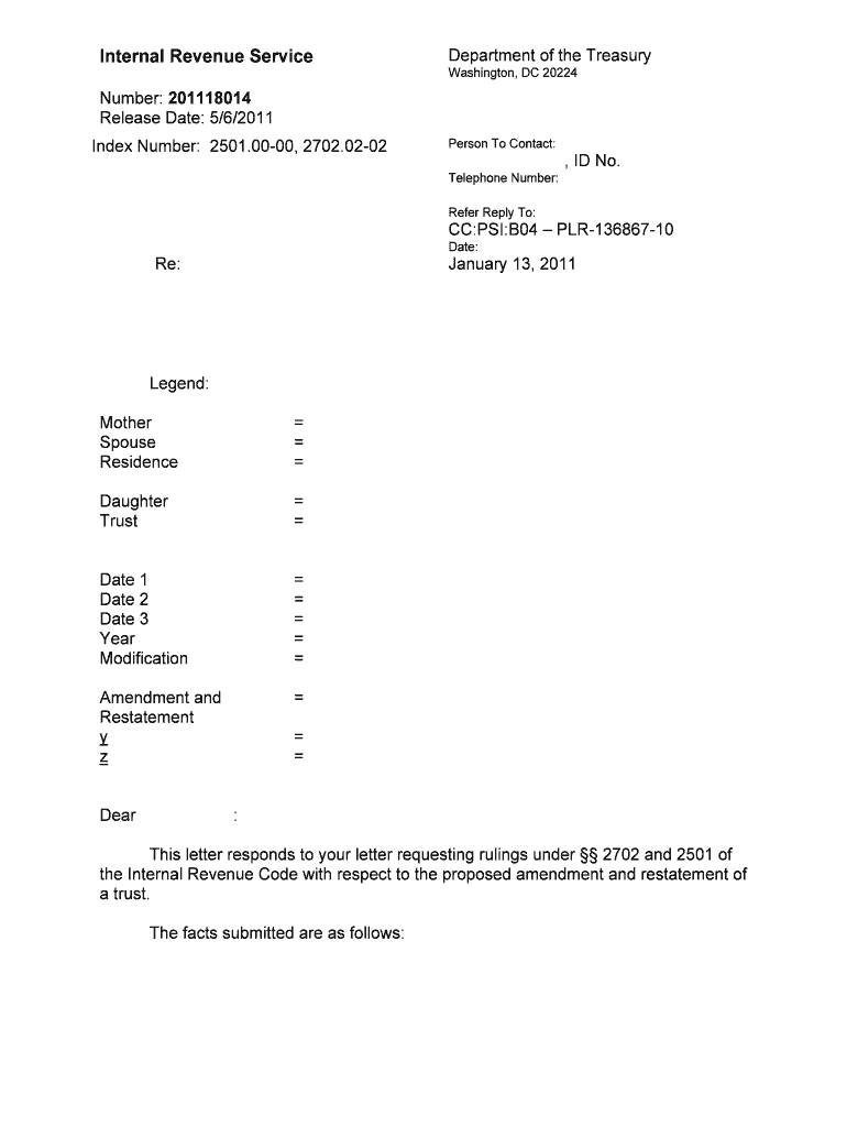 201118014 IRS Irs  Form