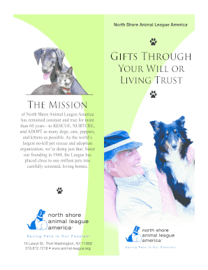 Gifts through Your Will or Living Trust North Shore Animal League Animalleague Form