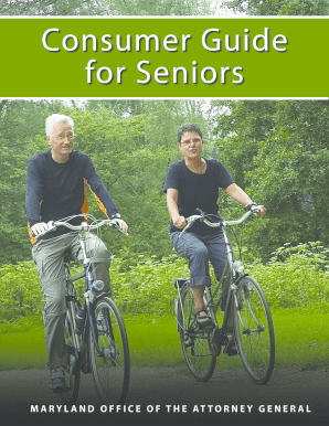 Consumer Guide for Seniors Maryland Attorney General Oag State Md  Form