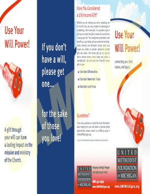 Use Your Will Power! United Methodist Foundation of Michigan Umfmichigan  Form