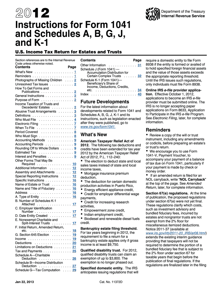  Irs Form 1041irs Forms 2011