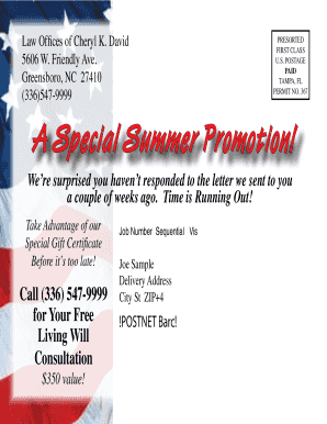 A Special Summer Promotion! ALLPRO Direct Marketing  Form