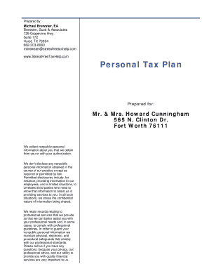Personal Tax Plan SW Long  Form