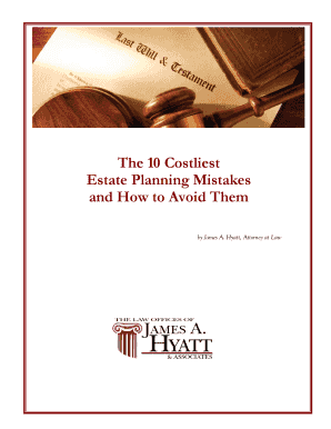 The 10 Costliest Estate Planning Mistakes and How to Avoid Them  Form