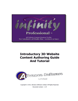 Infinity Content Authoring Guide and Tutorial Advance Software  Form