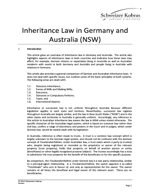 Germany Inheritance  Form