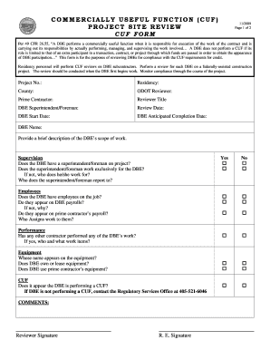  Commercially Useful Function Checklist 2009-2024