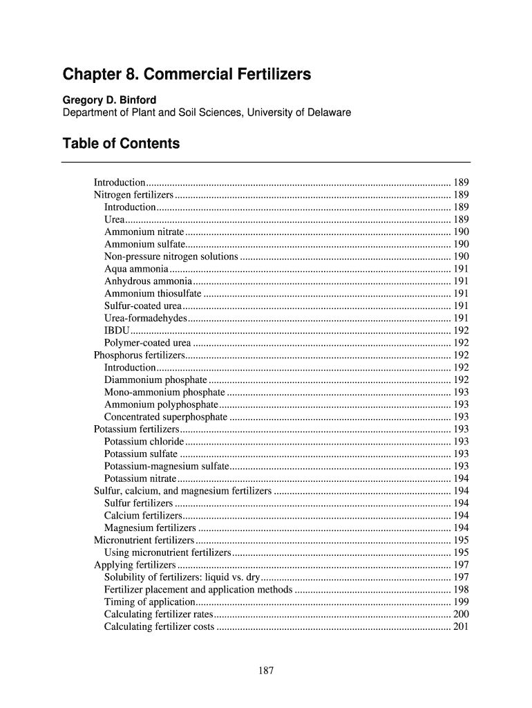 Chapter 8 Commercial Fertilizers Form