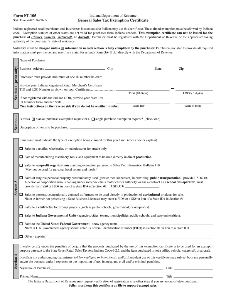  St 105 Form 2005